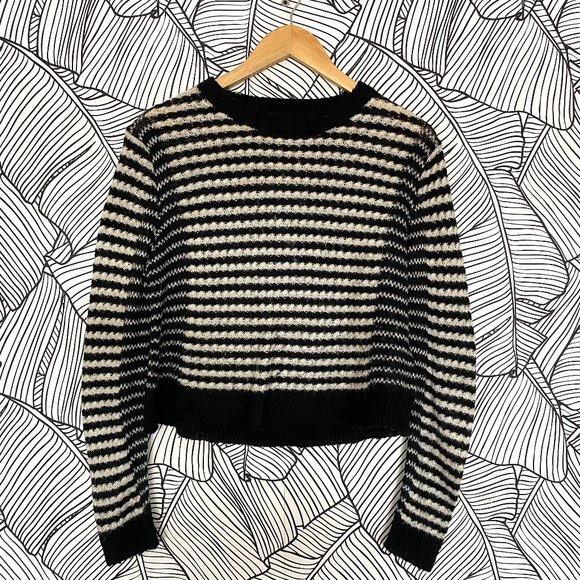 Blonde + Blonde Sweaters - Blonde + Blonde Black and White Knitted Jumper